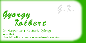 gyorgy kolbert business card